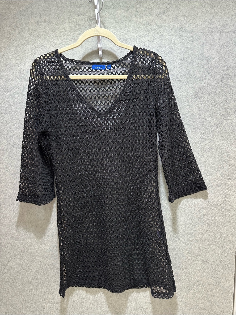 Apt. 9 Black Crochet Mesh Swimsuit Coverup.